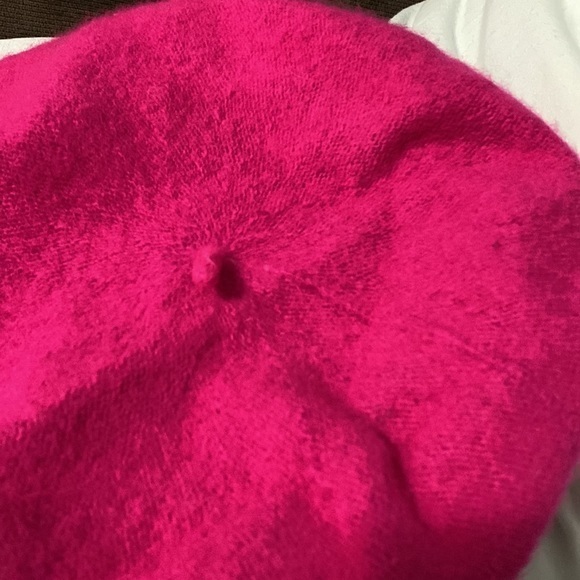 Pink wool beret hat neon hit stylish french millinery headpiece - Picture 7 of 9